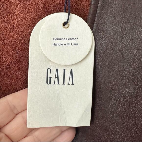 Gap x Cult Gaia Dark Brown Leather Jacket with Tie Closure XL NWT $500 Retail - Picture 3 of 9